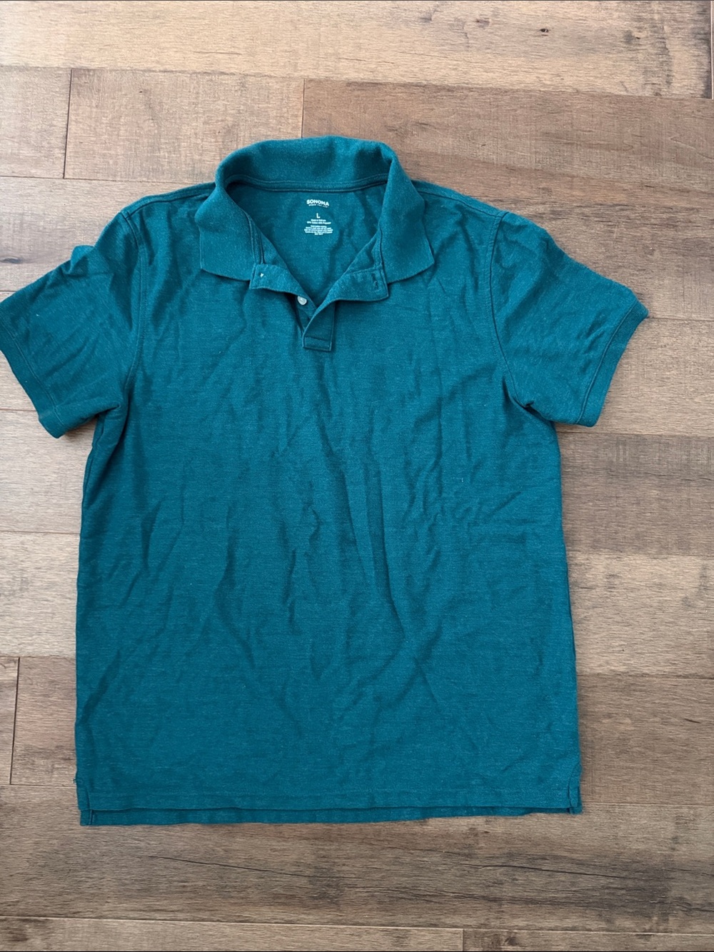Sonoma Men’s Large Teal Green Short-Sleeve Polo 🥂